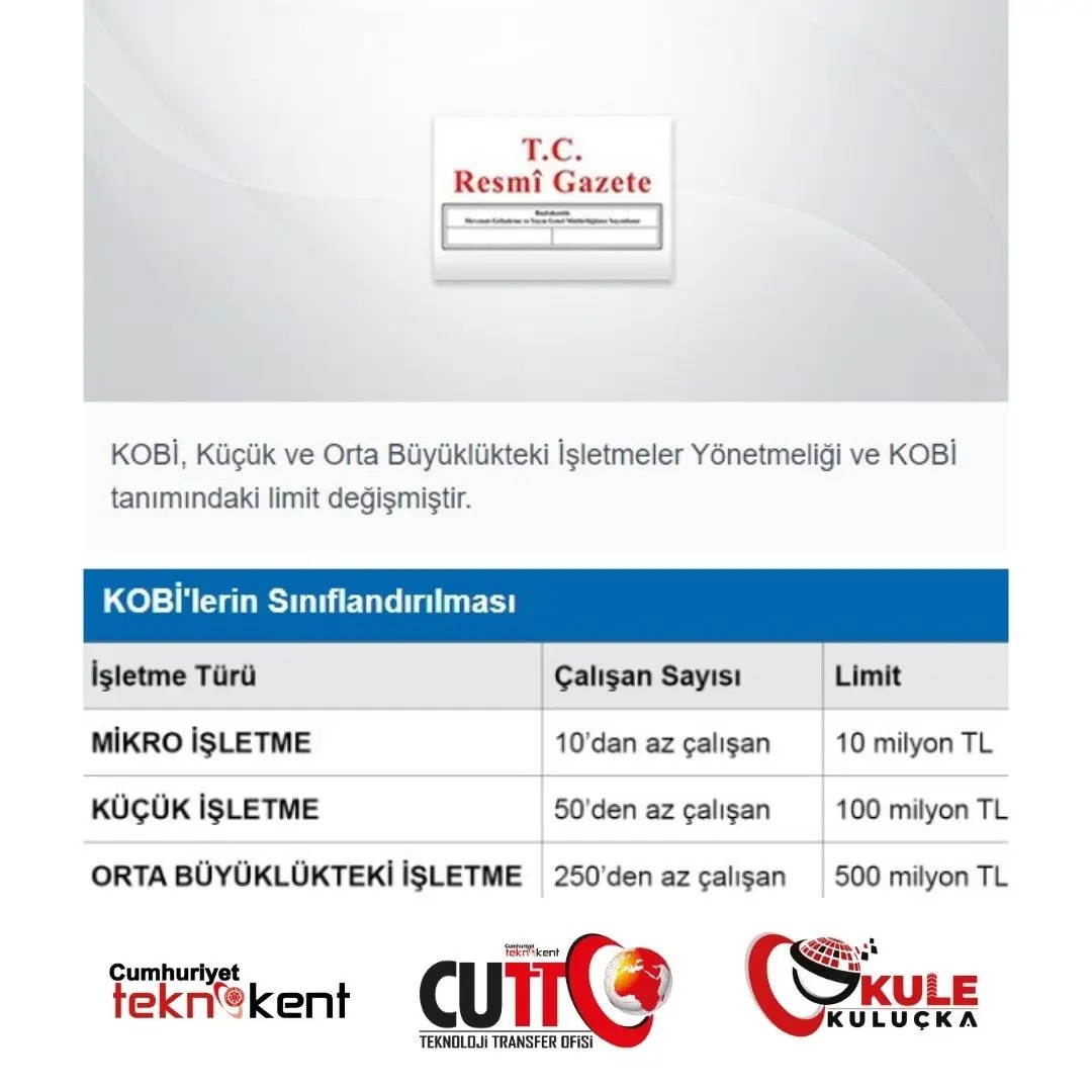  Kobi Tanımı Güncellendi!